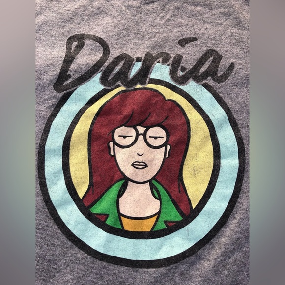 MTV Daria & Jane Short Sleeve Raw Hem Crop T-shirt Size Small Vintage Dark Gray - Picture 5 of 13